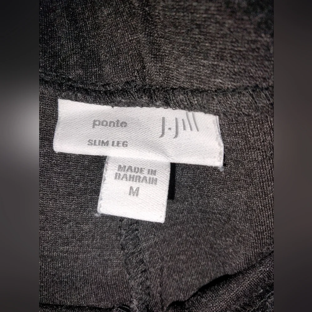 J. Jill (Size M) Charcoal Gray Ponte Knit Slim Leg Stretch Pull-on Casual Pants